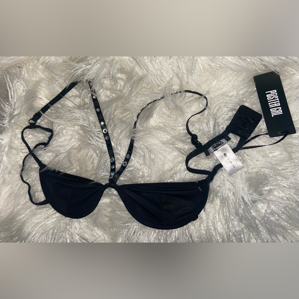 POSTER GIRL Black Bikini Top with Glittering Accents